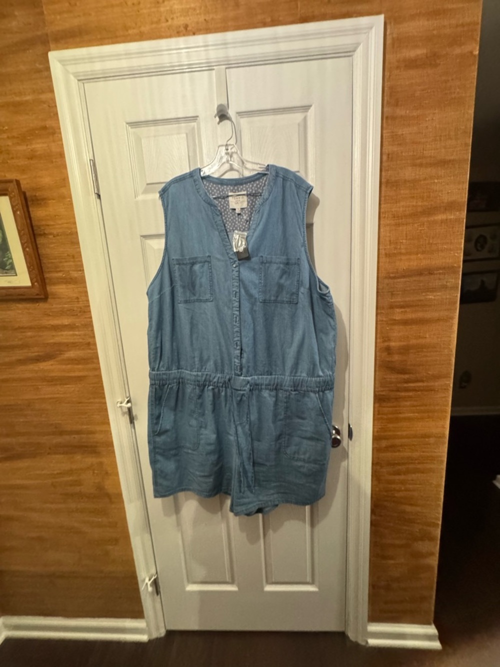 Torrid Sleeveless Light Denim Romper - Blue